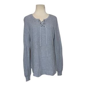 Old Navy long sleeves gray lace up top size Small